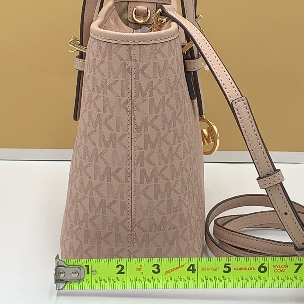 MICHAEL KORS Jet Set Travel Extra-Small Saffiano Leather Top-Zip Tote Bag BALLET - Picture 4 of 16
